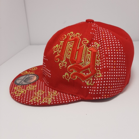 K & B Ethos Size L Hat Cap NY Red & Gold - Picture 4 of 5